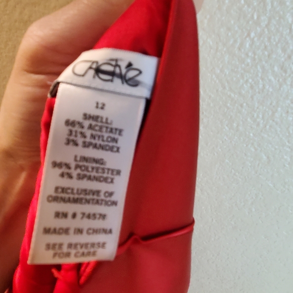 Cache Red Jeweled Beaded Corset Satin Bustier Top - Picture 3 of 5